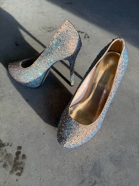 Johnathan Kayne Iridescent Crystal Stiletto Pumps - Multicolor
